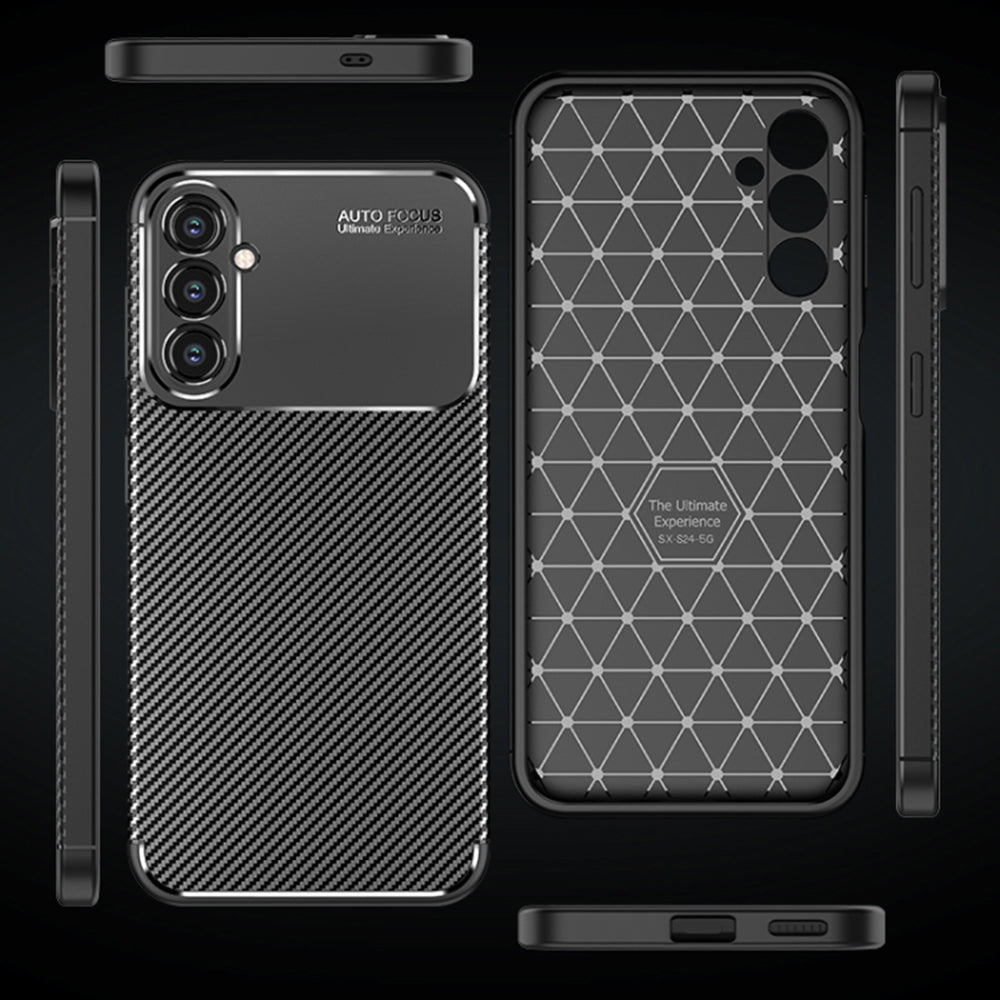 Case for Samsung Galaxy S24 S921, Techsuit, CarbonFiber, Black