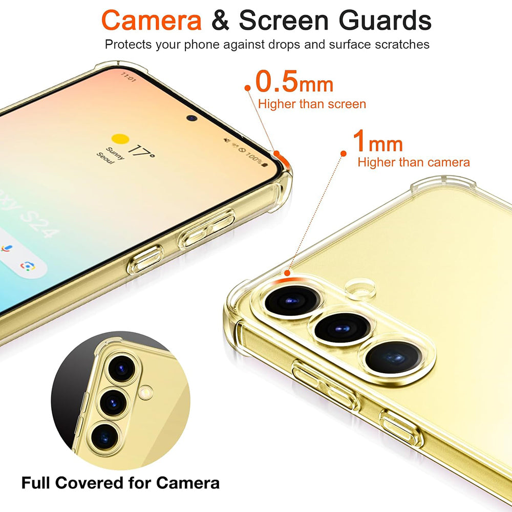 Case for Samsung Galaxy S24 S921, Techsuit, Shockproof Clear, Transparent