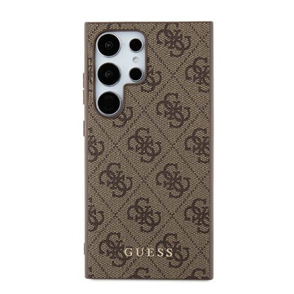Case for Samsung Galaxy S24 Ultra S928, Guess, 4G Metal Gold Logo, Brown