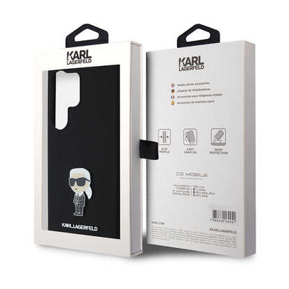 Case for Samsung Galaxy S24 Ultra S928, Karl Lagerfeld, Ikonik Karl Silicone, Black