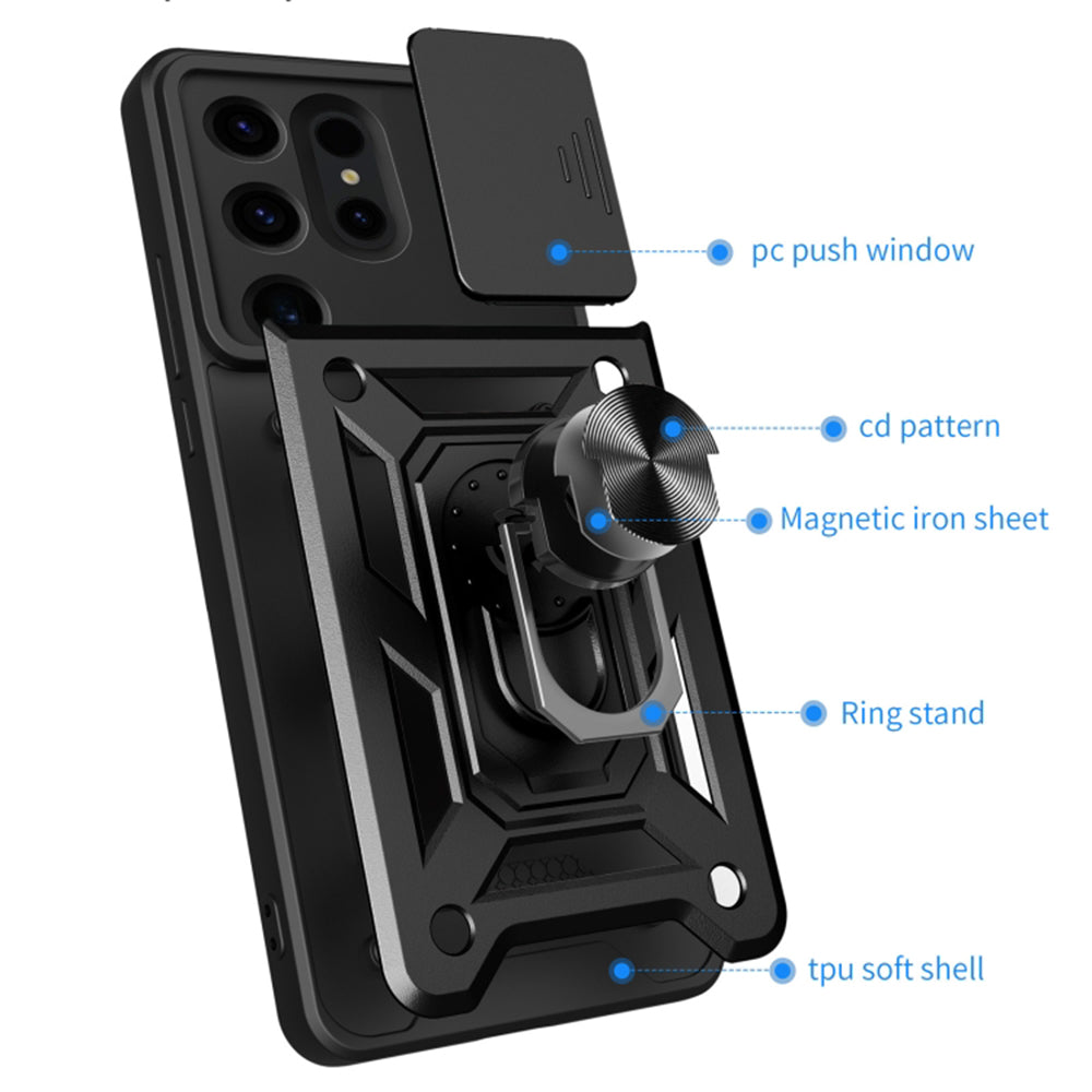 Case for Samsung Galaxy S24 Ultra S928, Techsuit, CamShield, Black