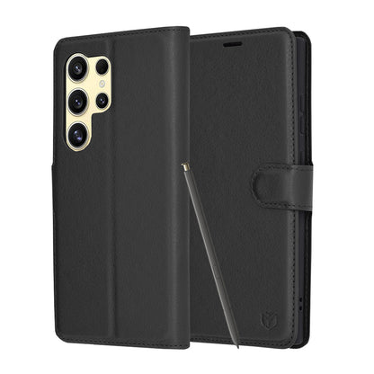 Case for Samsung Galaxy S24 Ultra S928, Techsuit, Leather Folio, Black