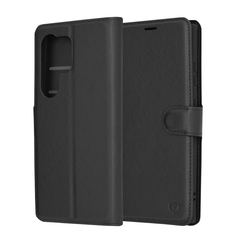 Case for Samsung Galaxy S24 Ultra S928, Techsuit, Leather Folio, Black