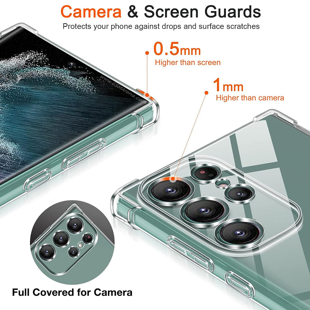 Case for Samsung Galaxy S24 Ultra S928, Techsuit, Shockproof Clear, Transparent