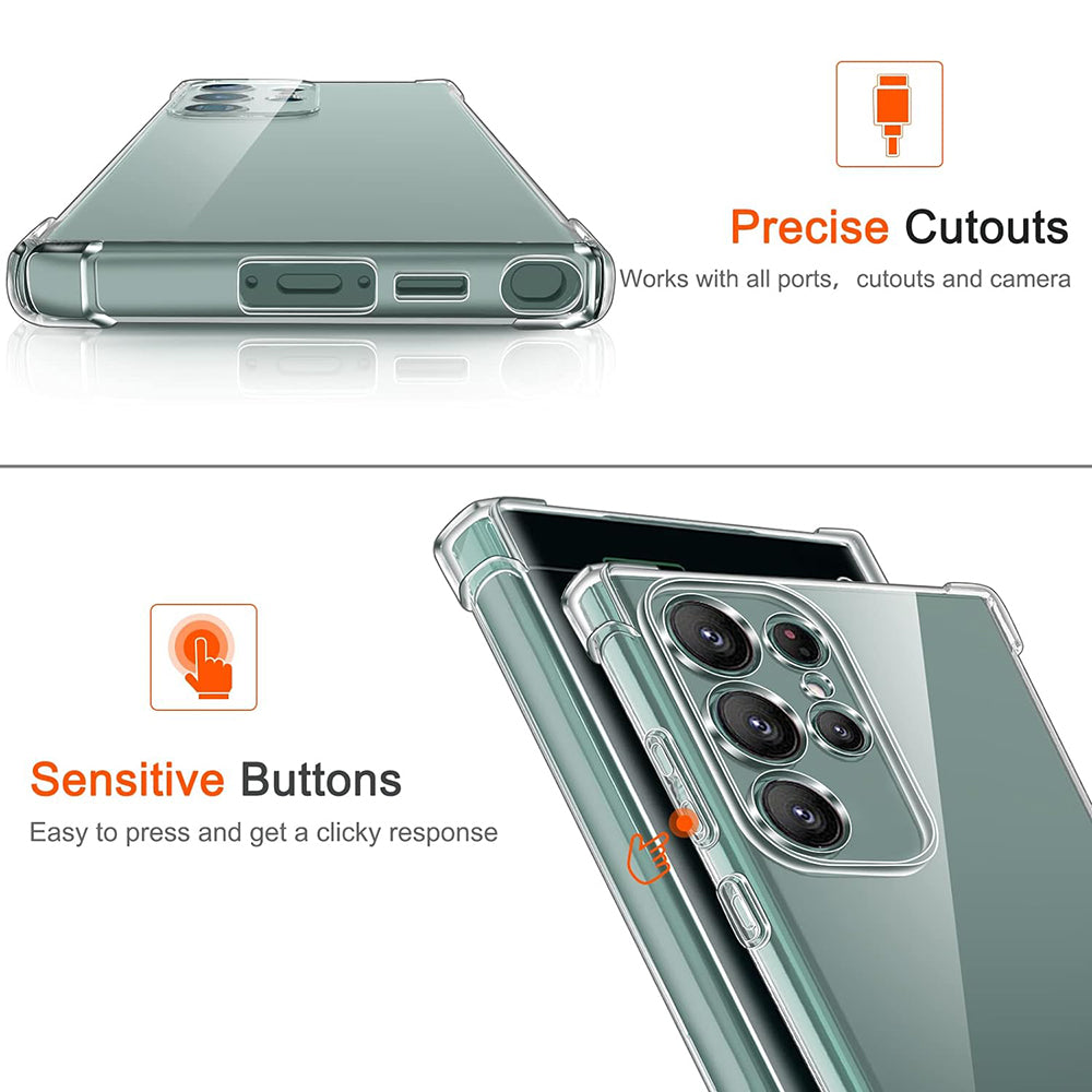 Case for Samsung Galaxy S24 Ultra S928, Techsuit, Shockproof Clear, Transparent