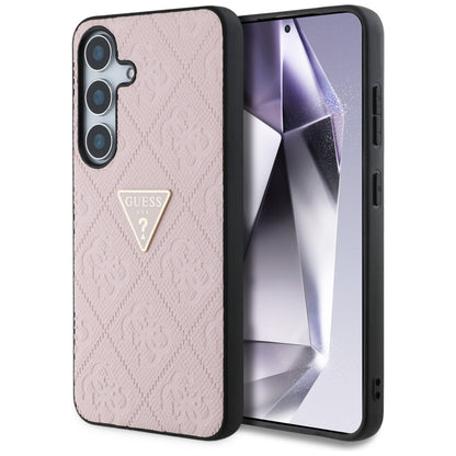 Case for Samsung Galaxy S25 S931, Guess, Grained Hot Stamp 4G Triangle, Pink