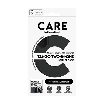 Case for Samsung Galaxy S25 S931, PanzerGlass, Care Feature Tango Two-in-One, Black