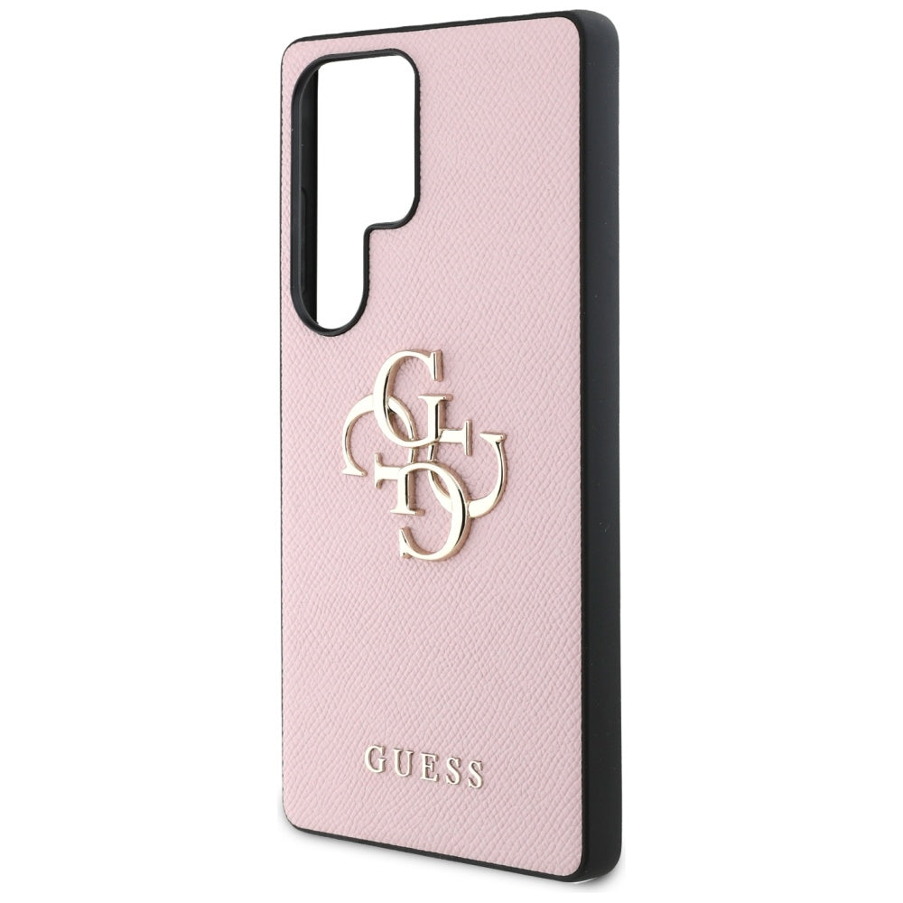 Case for Samsung Galaxy S25 Ultra S938, Guess, 4G Grained Big and Classic Logo, Pink