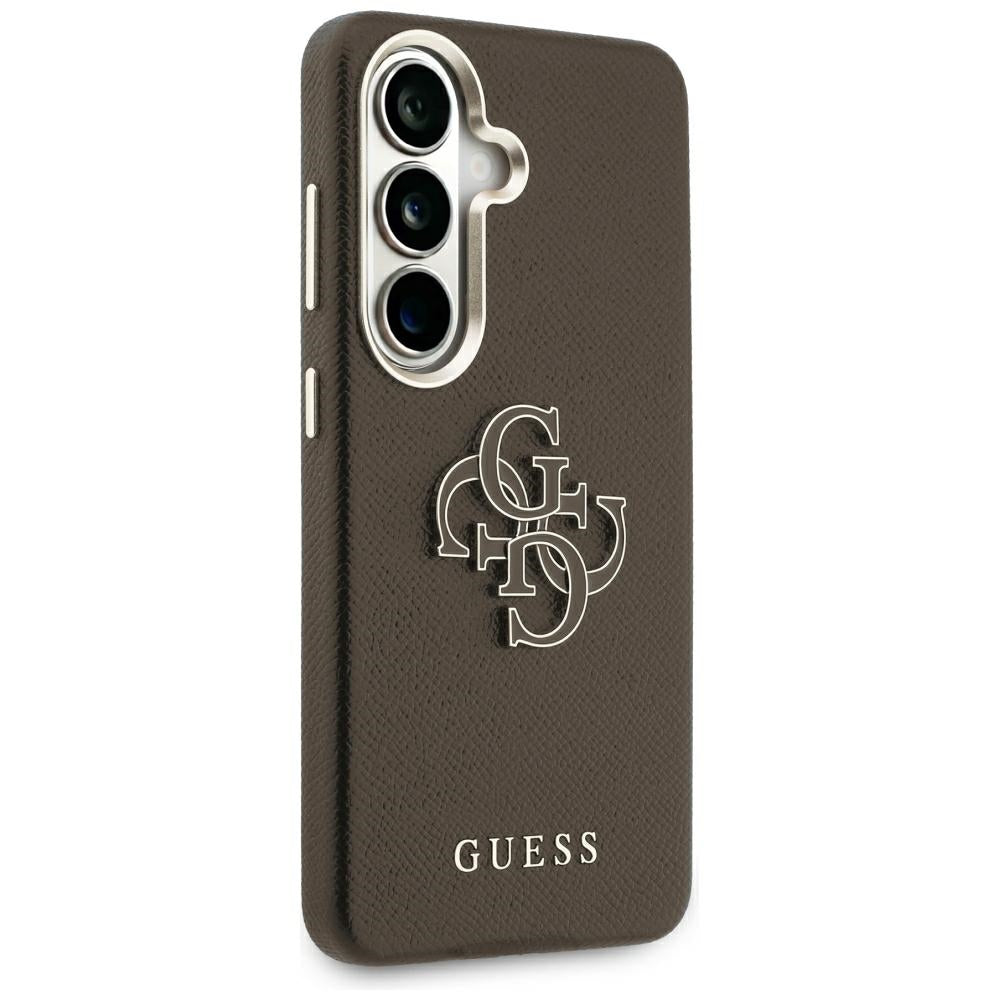 Case for Samsung Galaxy S26 Plus S947, Guess, 4G Grained Big and Classic Logo, Brown