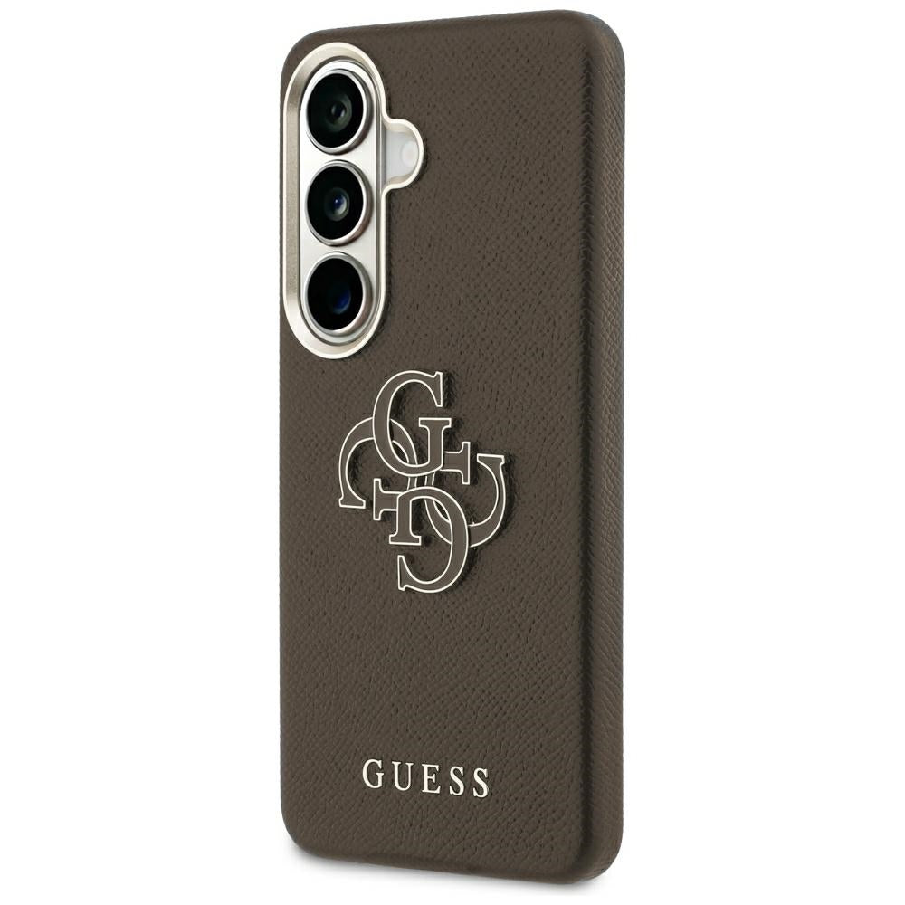Case for Samsung Galaxy S26 Plus S947, Guess, 4G Grained Big and Classic Logo, Brown