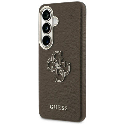 Case for Samsung Galaxy S26 Plus S947, Guess, 4G Grained Big and Classic Logo, Brown