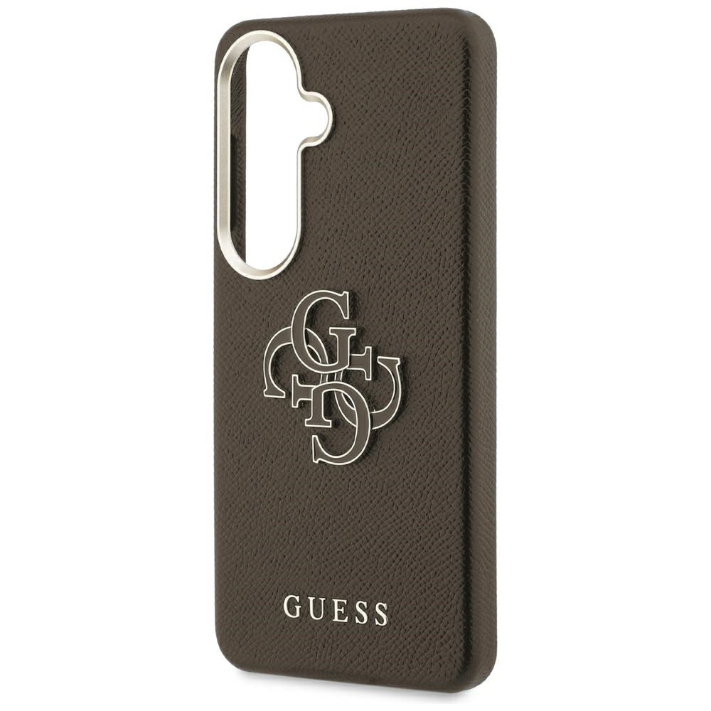 Case for Samsung Galaxy S26 Plus S947, Guess, 4G Grained Big and Classic Logo, Brown