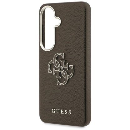 Case for Samsung Galaxy S26 Plus S947, Guess, 4G Grained Big and Classic Logo, Brown