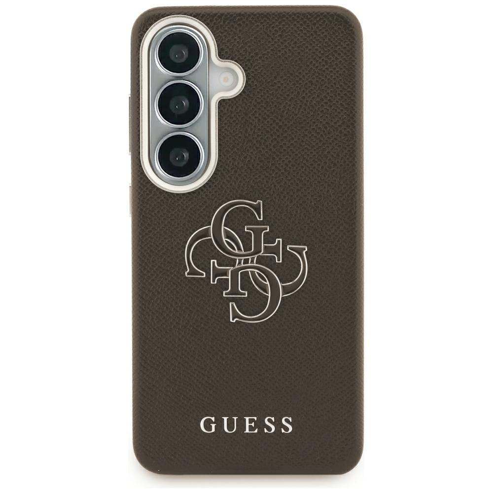 Case for Samsung Galaxy S26 Plus S947, Guess, 4G Grained Big and Classic Logo, Brown