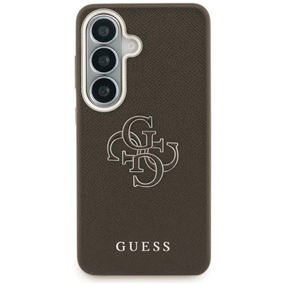 Case for Samsung Galaxy S26 Plus S947, Guess, 4G Grained Big and Classic Logo, Brown