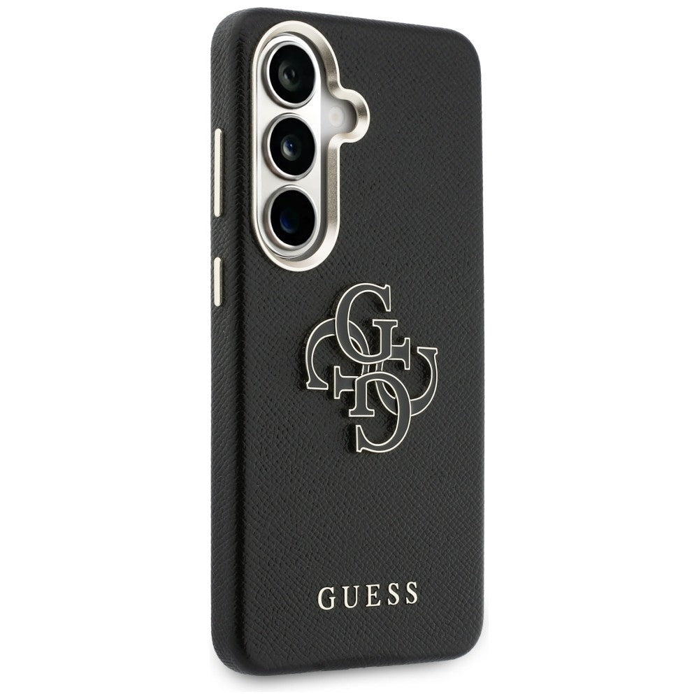 Case for Samsung Galaxy S26 Plus S947, Guess, 4G Grained Big and Classic Logo, Black