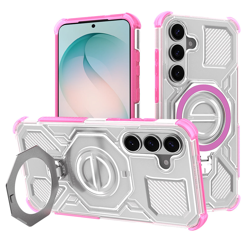 Case for Samsung Galaxy S26 Plus, Techsuit, Carbon Shield Pro, Pink.