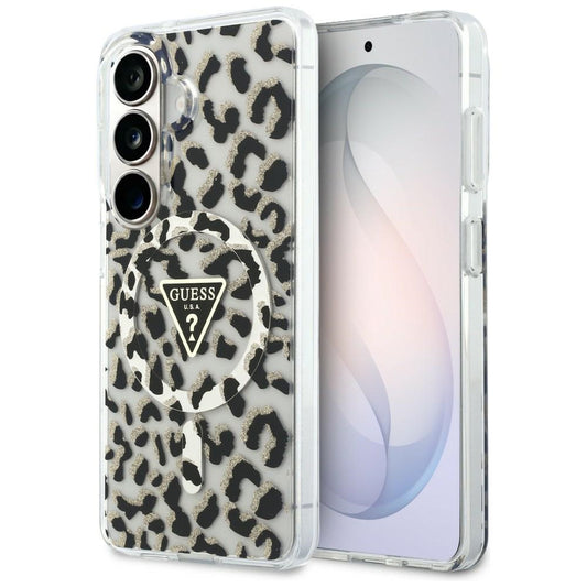 MagSafe Case for Samsung Galaxy S26 S942, Guess, IML Leopard Pattern, Black
