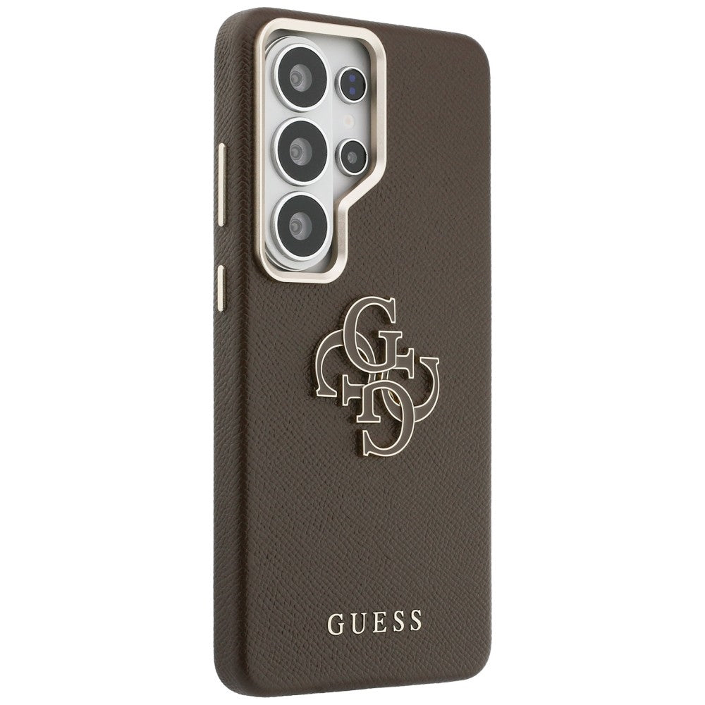Case for Samsung Galaxy S26 Ultra S948, Guess, 4G Grained Big and Classic Logo, Brown