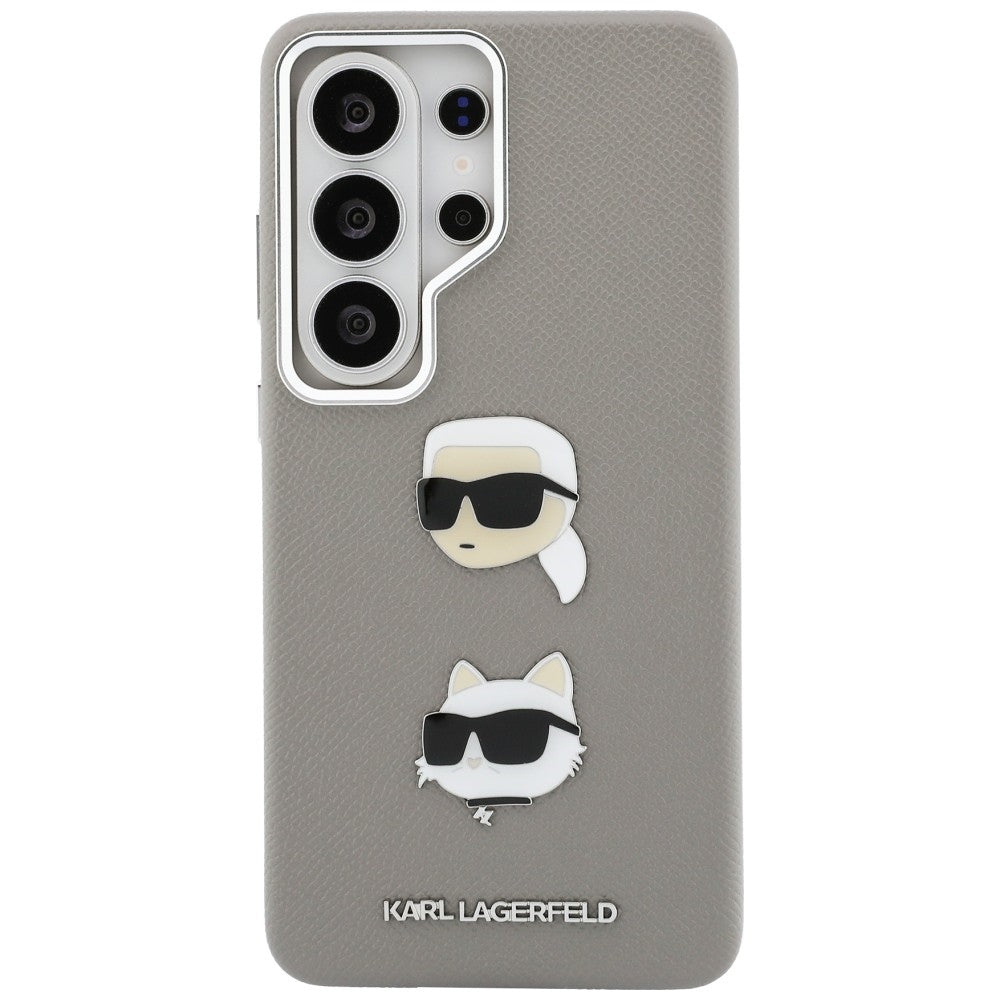 Case for Samsung Galaxy S26 Ultra S948, Karl Lagerfeld, Saffiano Karl & Choupette's Head Pin, Grey