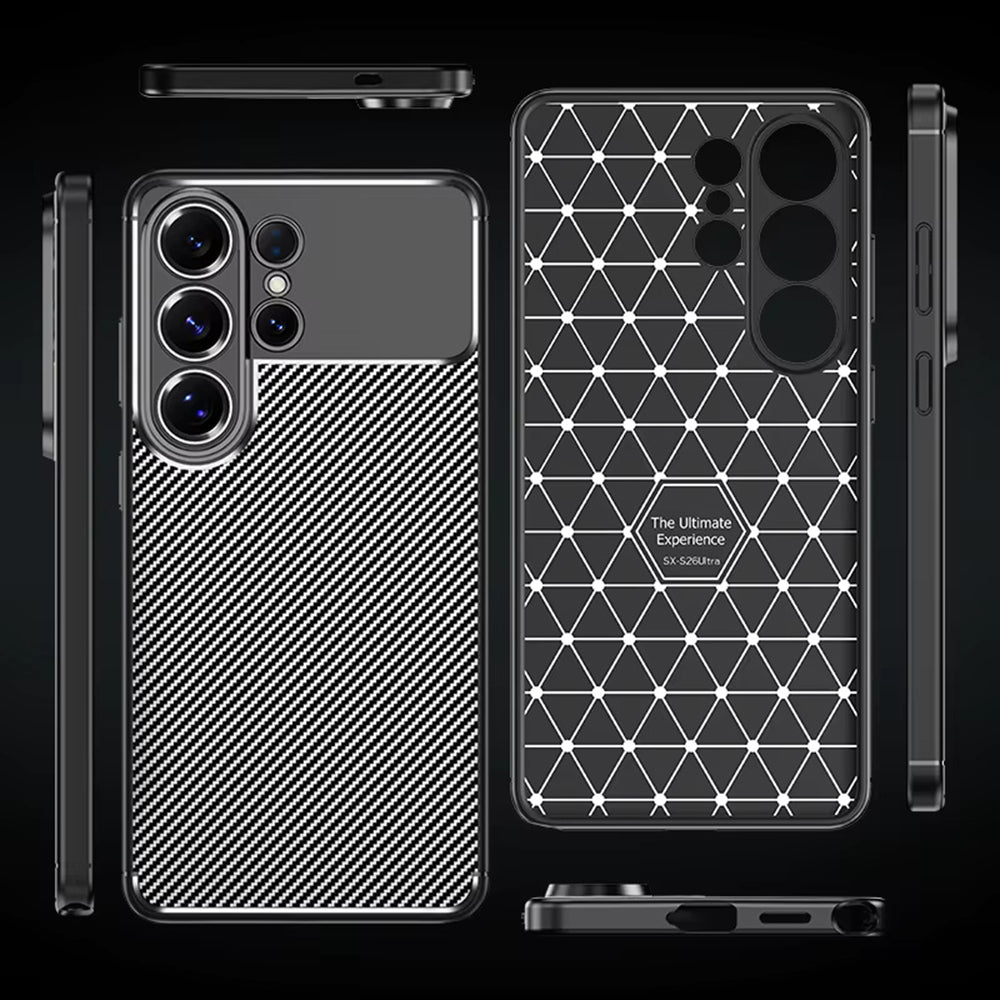 Case for Samsung Galaxy S26 Ultra S948, Techsuit, CarbonFiber, Black