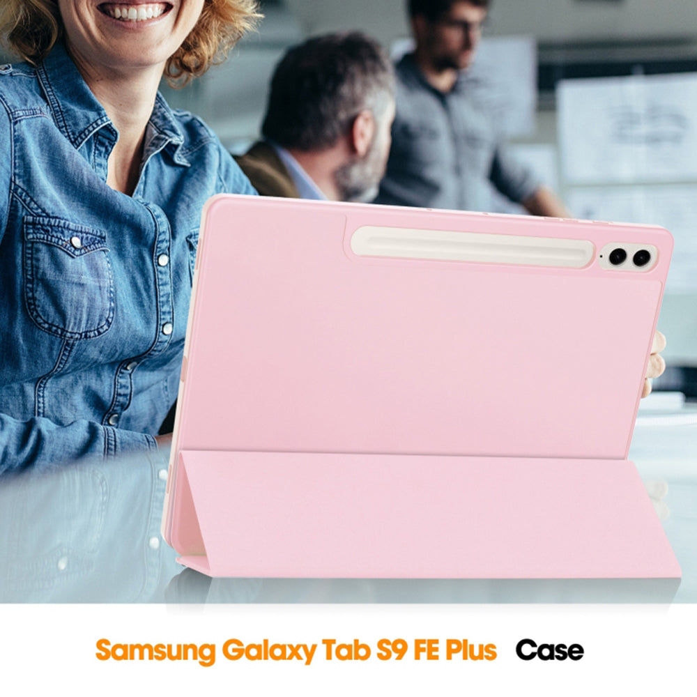 Case for Samsung Galaxy Tab S10+ / Tab S9 FE+ / Tab S9+, Techsuit, Flex Trifold, Pink