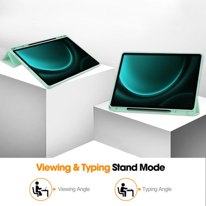 Case for Samsung Galaxy Tab S10+ / Tab S9 FE+ / Tab S9+, Techsuit, Flex Trifold, Matcha Green
