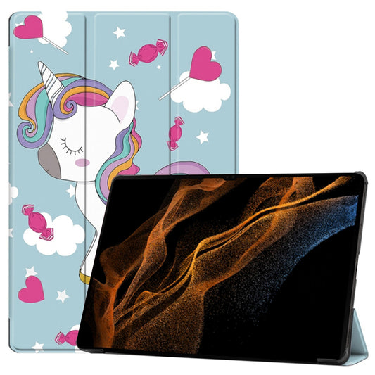 Case for Samsung Galaxy Tab S10 Ultra / Tab S9 Ultra / Tab S8 Ultra, Techsuit, FoldPro Unicorn, Multicolor