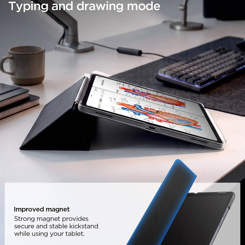 Case for Samsung Galaxy Tab S12 Plus, Spigen, Liquid Air Folio, Black ACS11828