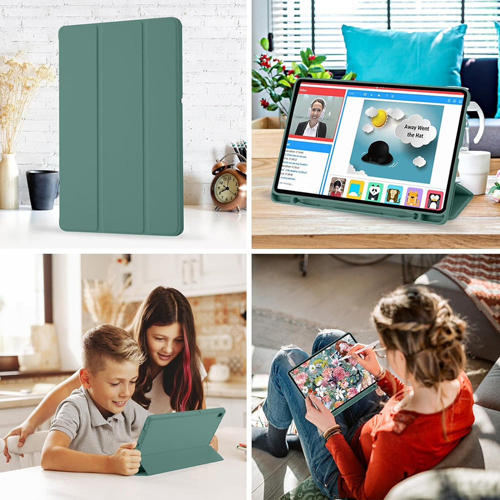 Case for Samsung Galaxy Tab S6 Lite (2024) / Tab S6 Lite (2022) / Tab S6 Lite (2020), Techsuit, Flex Trifold, Green