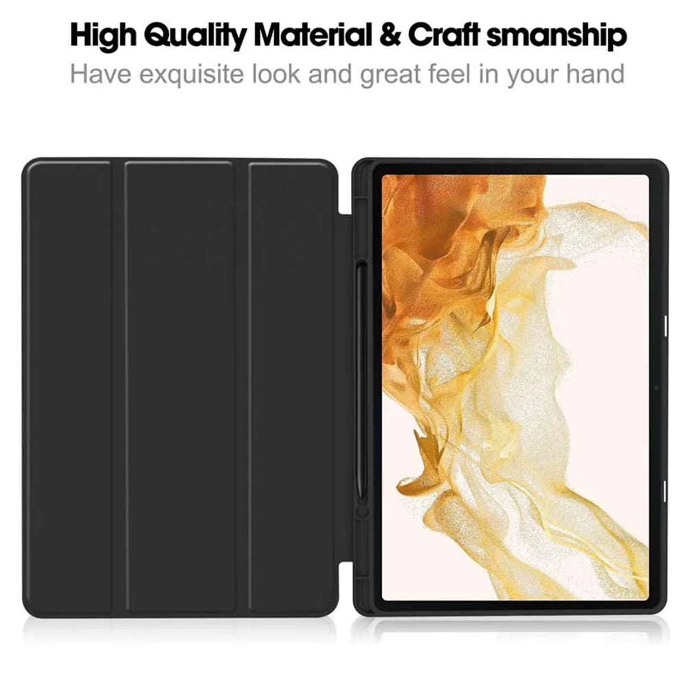 Case for Samsung Galaxy Tab S8+ / Tab S7+, Techsuit, Flex Trifold, Black