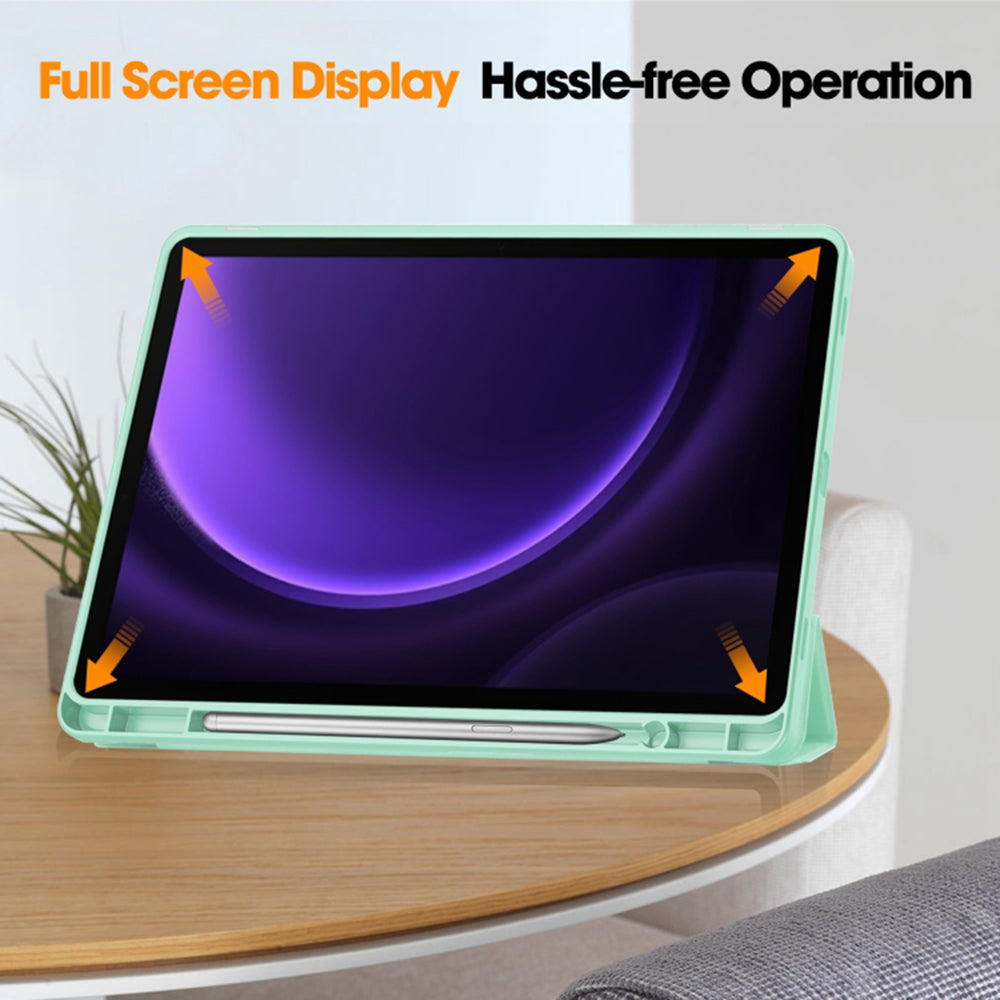 Case for Samsung Galaxy Tab S9 FE / Tab S9 / Tab S10 FE, Techsuit, Flex Trifold, Matcha Green