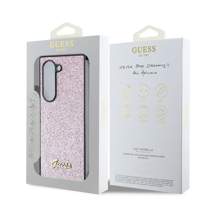 Case for Samsung Galaxy Z Fold6 F956, Guess, Glitter Script, Pink
