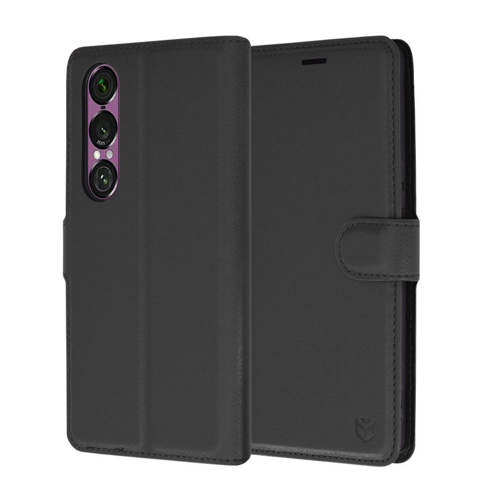 Case for Sony Xperia 1 VI, Techsuit, Leather Folio, Black
