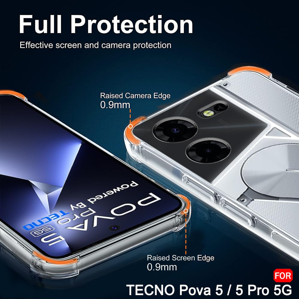 Case for Tecno Pova 5 Pro, Techsuit, Shockproof Clear, Transparent