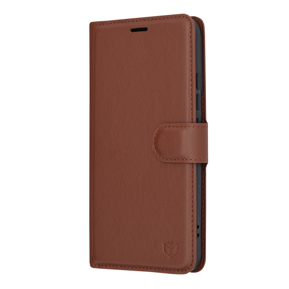 Case for Xiaomi 14, Techsuit, Leather Folio, Brown