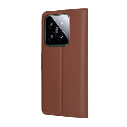 Case for Xiaomi 14, Techsuit, Leather Folio, Brown