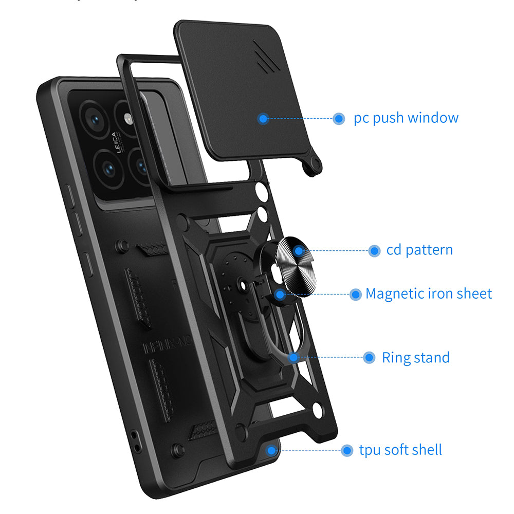 Case for Xiaomi 14T Pro, Techsuit, CamShield, Black