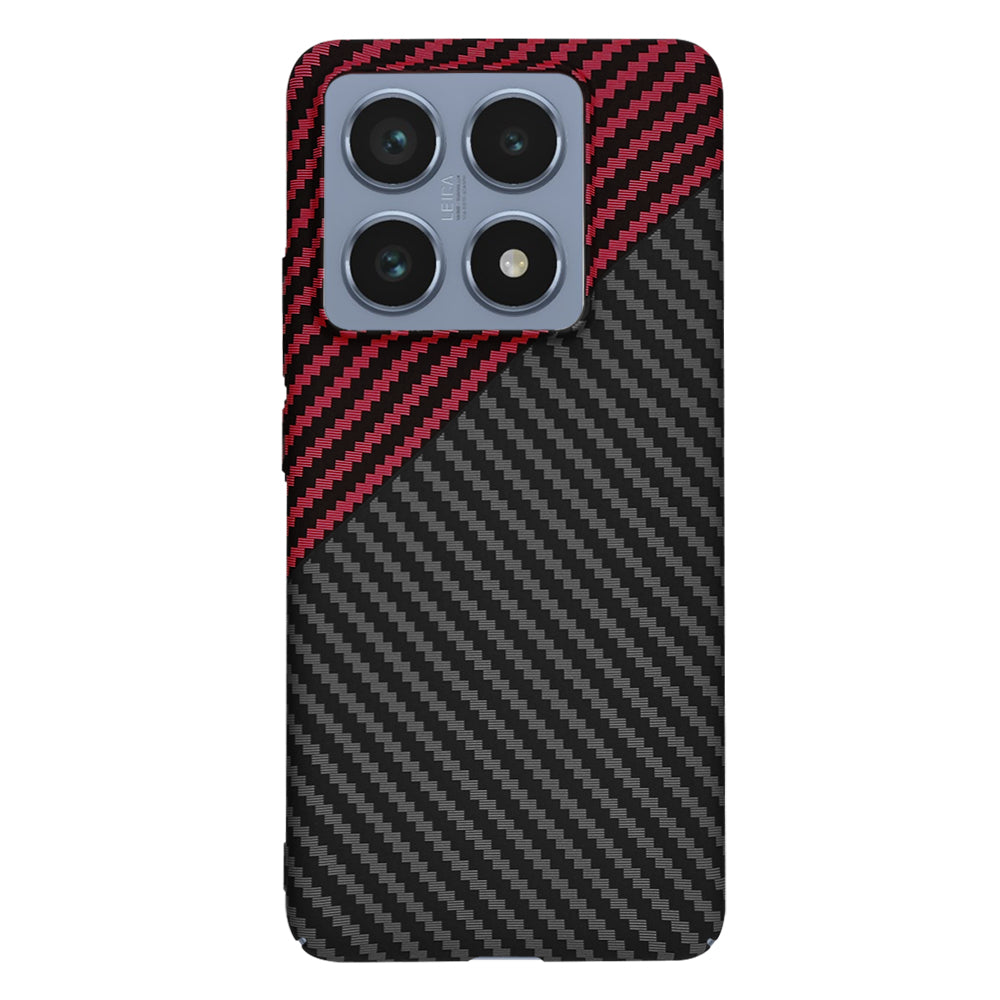 Case for Xiaomi 14T Pro, Techsuit, Carbonite FiberShell, Black Red