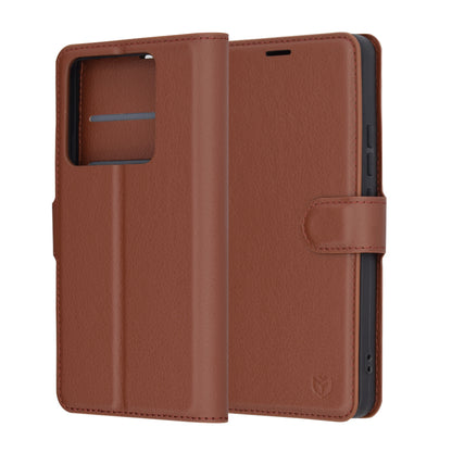 Case for Xiaomi 14T Pro, Techsuit, Leather Folio, Brown