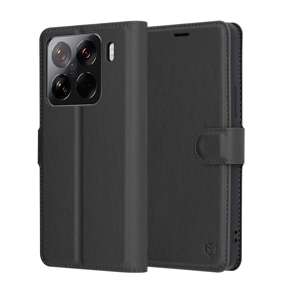 Case for Xiaomi 15 Pro, Techsuit, Leather Folio, Black
