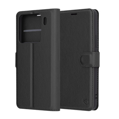 Case for Xiaomi 15 Pro, Techsuit, Leather Folio, Black