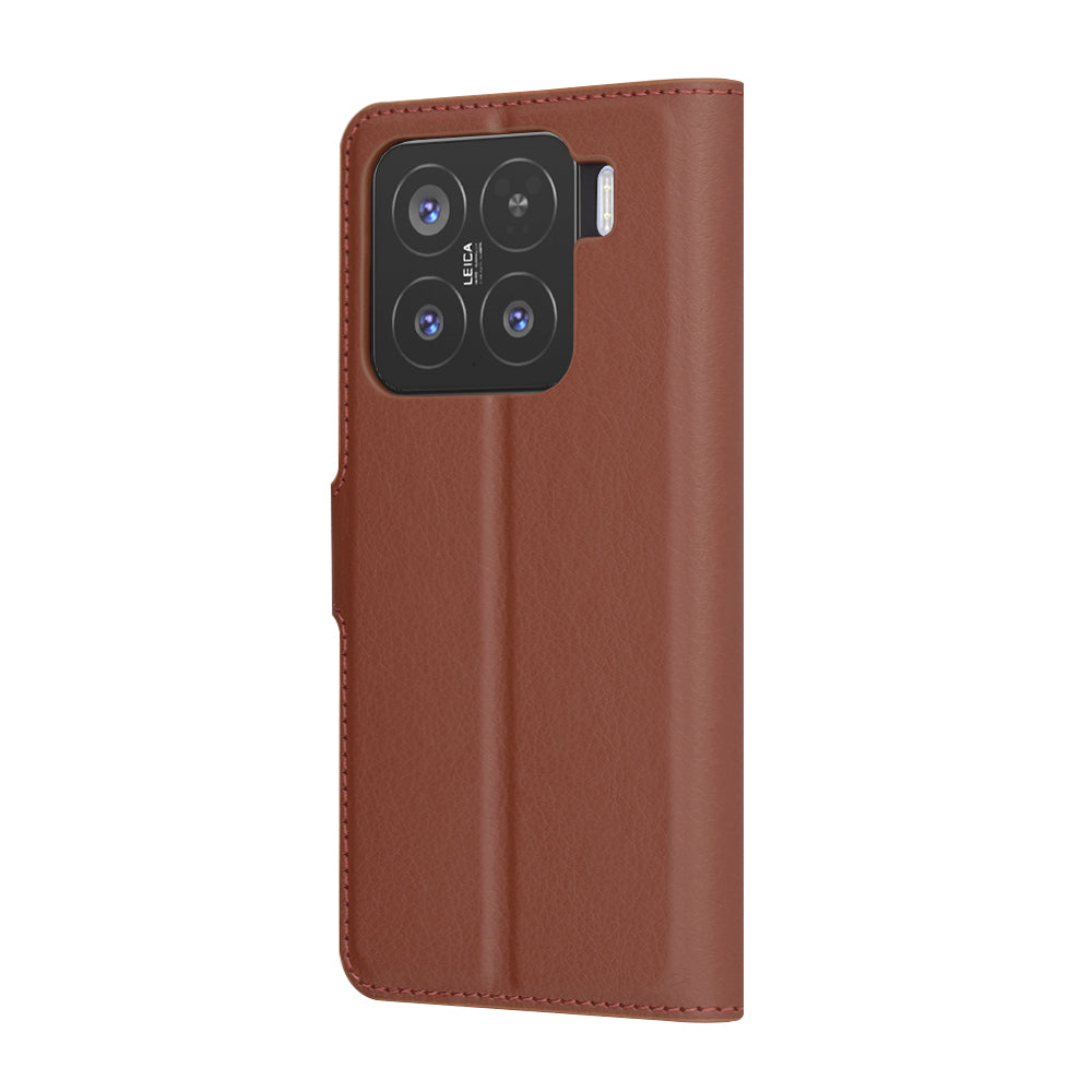 Case for Xiaomi 15, Techsuit, Leather Folio, Brown