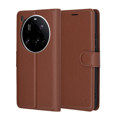 Case for Xiaomi 15 Ultra, Techsuit, Leather Folio, Brown