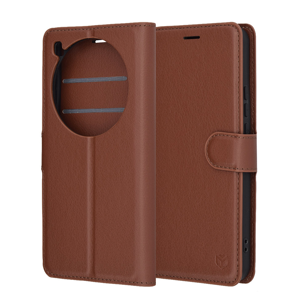 Case for Xiaomi 15 Ultra, Techsuit, Leather Folio, Brown