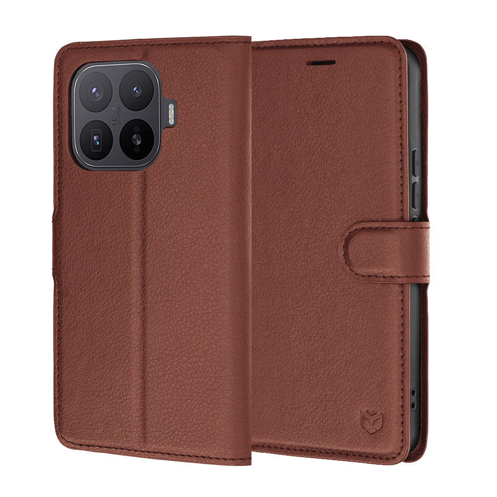 Case for Xiaomi 17T Pro, Techsuit, Leather Folio, Brown