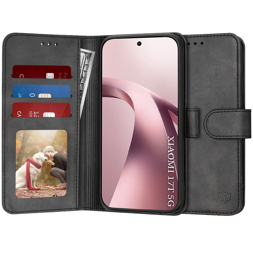 Case for Xiaomi 17T, Techsuit, Diary Book, Black