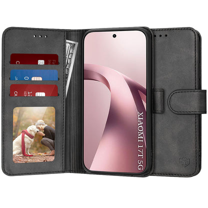 Case for Xiaomi 17T, Techsuit, Diary Book, Black
