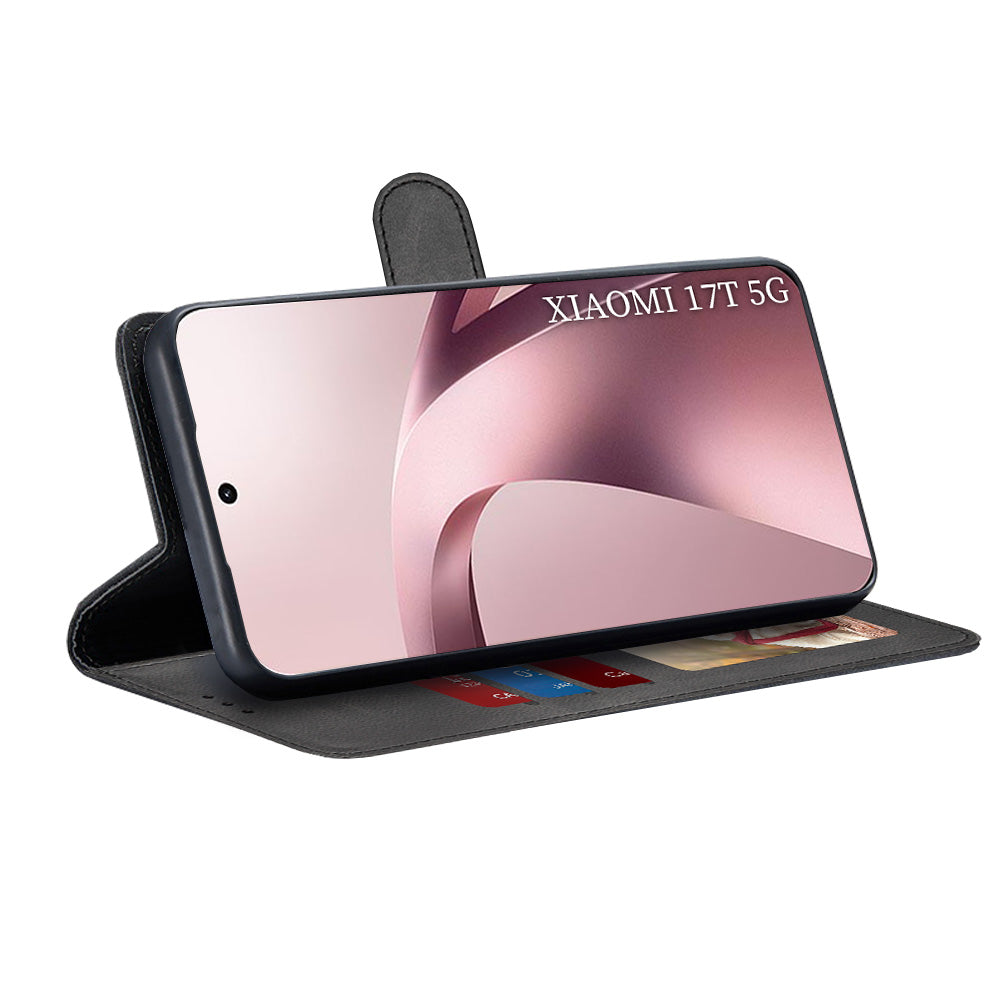 Case for Xiaomi 17T, Techsuit, Diary Book, Black