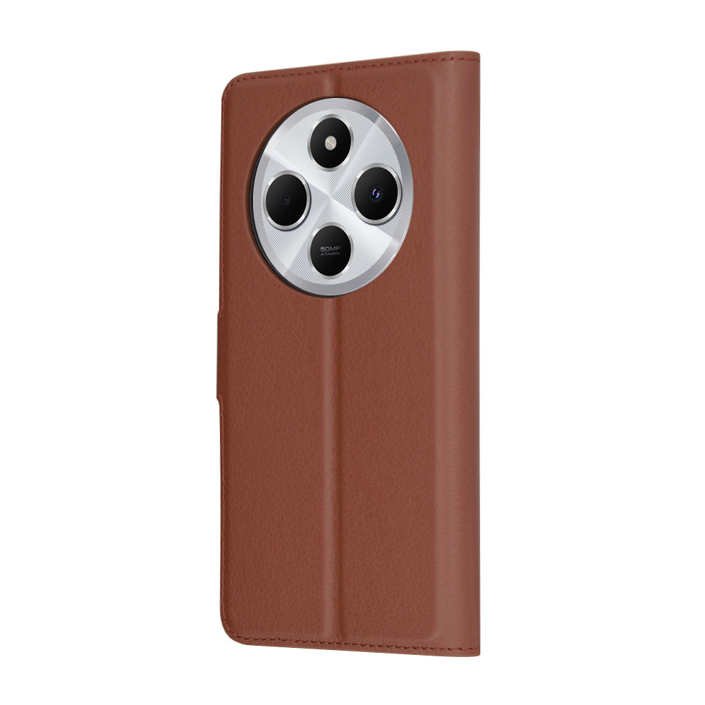 Case for Xiaomi Poco C75 / Redmi 14C, Techsuit, Leather Folio, Brown